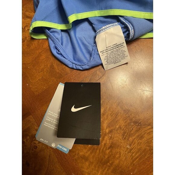 Nike Dri-Fit Athletic Shorts Women's Size XS Blue Green Lined Pull On 547381-402 - Picture 3 of 8